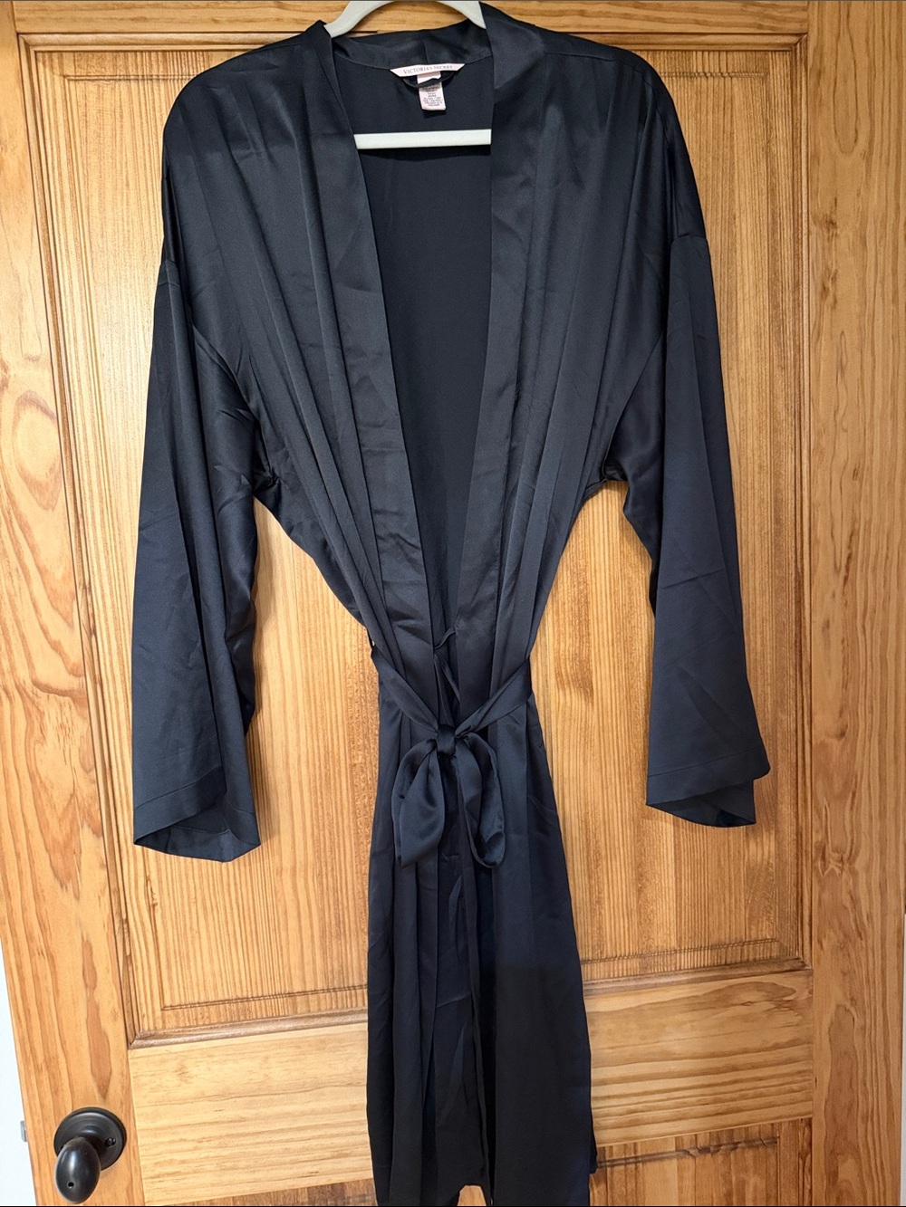 Victoria's Secret Black Satin Robe Jacket